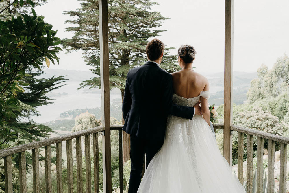 Romantic wedding portraits at Larnach Castle