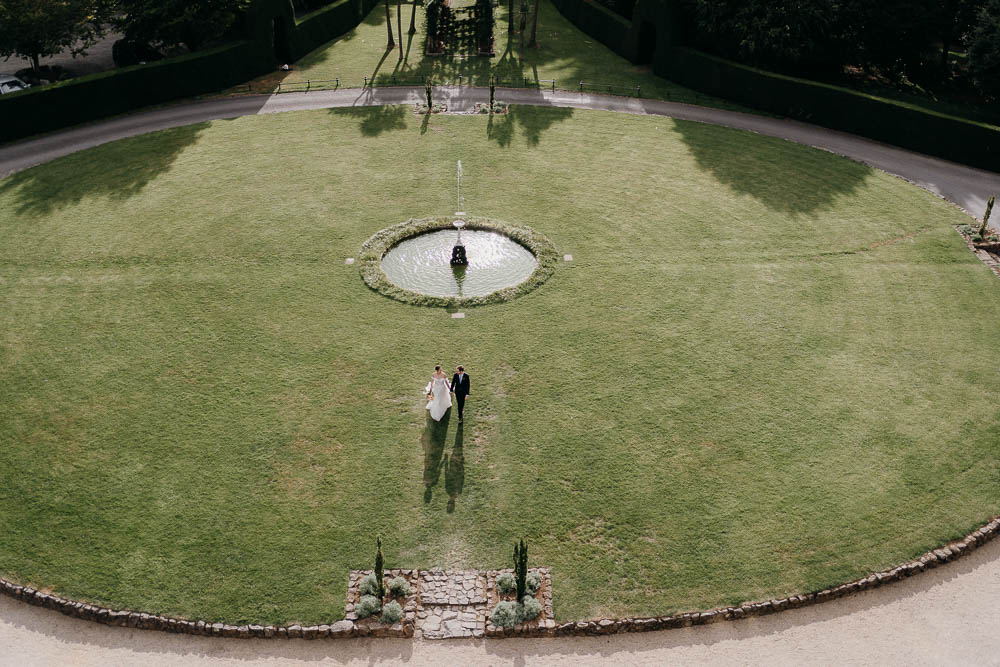 Wedding photos among the gardens at Larnach Castle