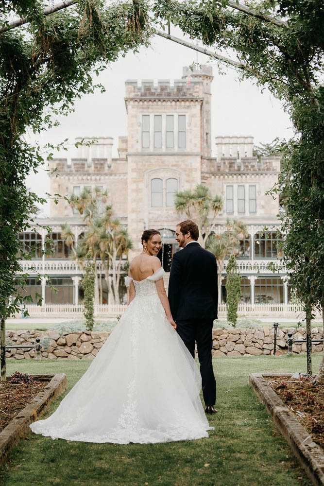 Wedding couple at Larnach Castle Dunedin